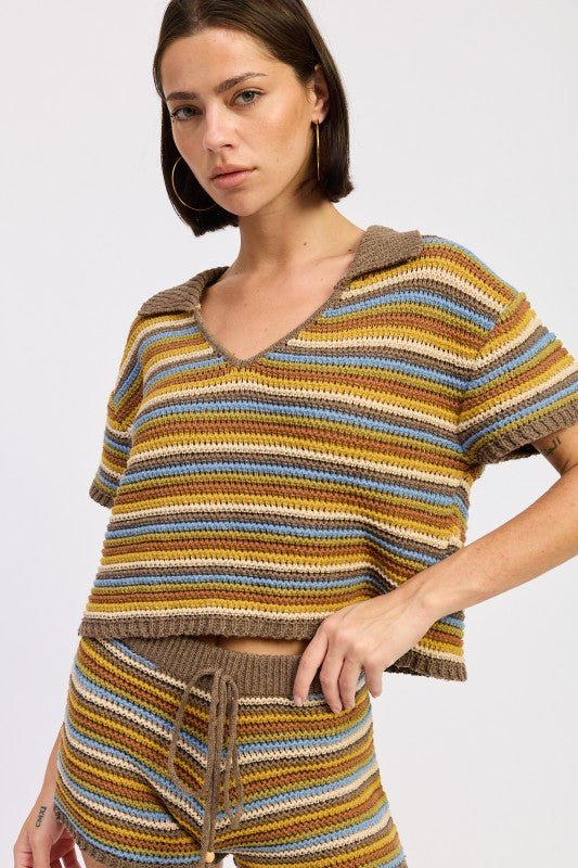 Knitted Collared Top