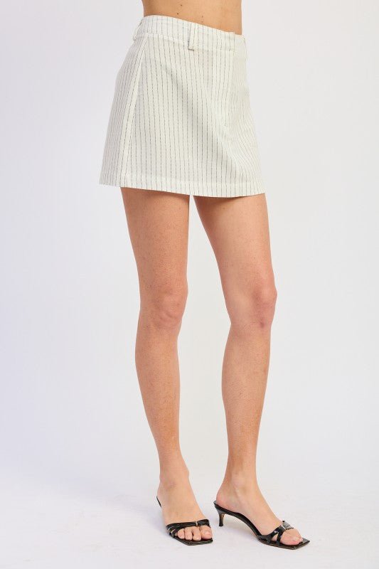 Striped Linen Mini Skirt