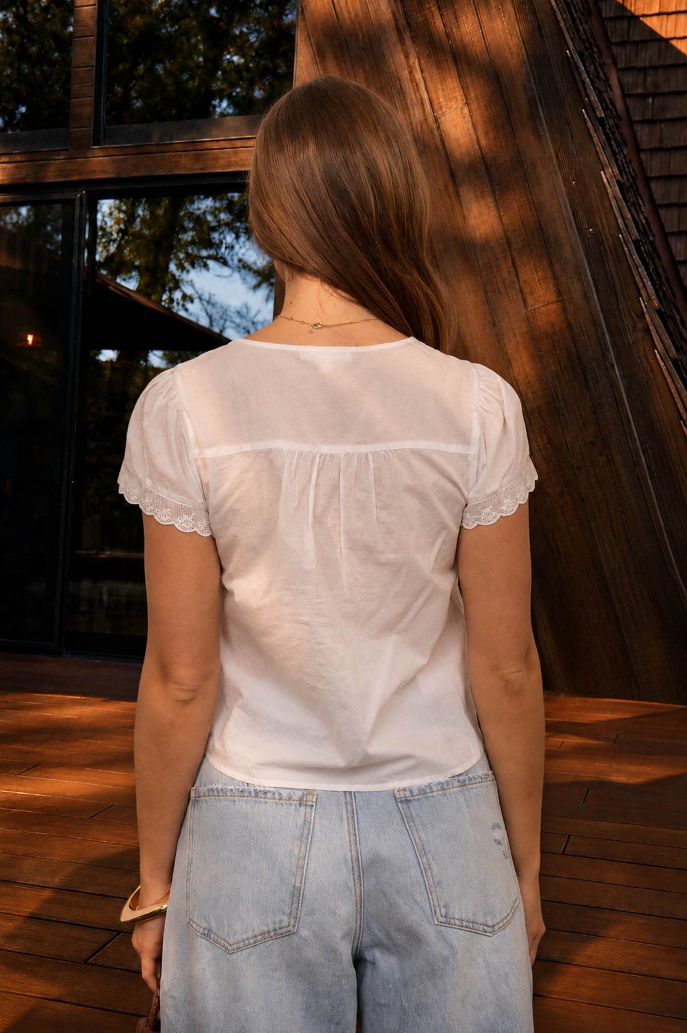 Scallop Tie Lace Top